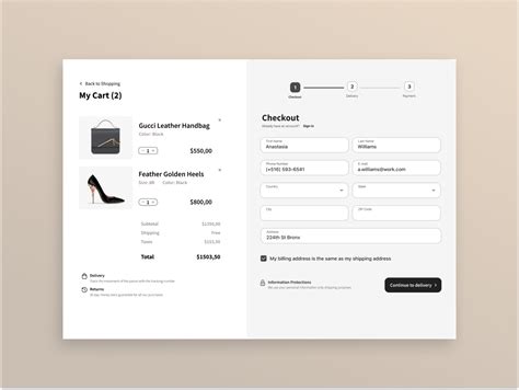 Checkout Form For Luxury Store By Nazeli On Dribbble