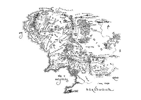 Middle Earth Map Svg Lord Of The Rings Digital File Cricut