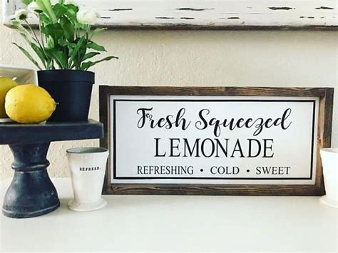 Fresh Squeezed Lemonade Sign Lemonade Sign Fresh Lemonade Farmhouse