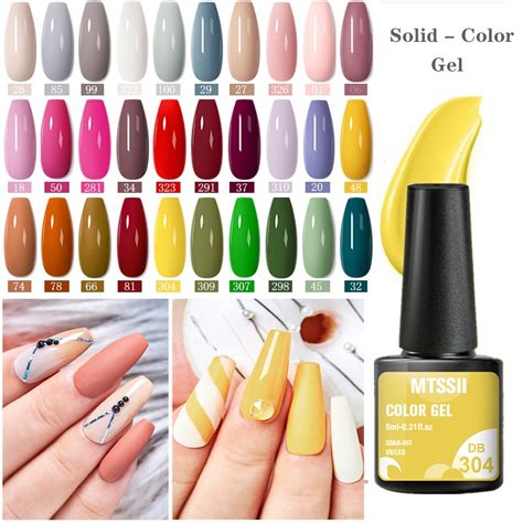 Ml Mtssii Glitter Nude Color Gel Nail Polish Soak Off Uv Led Nail Art