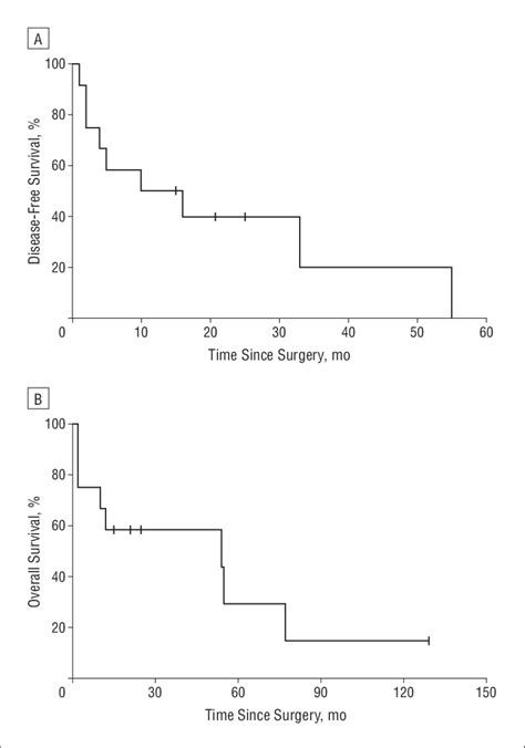 Figure Kaplan Meier Survival Curves For Disease Free Survival A And Download Scientific