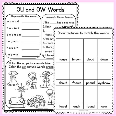 Ou And Ow Diphthong Worksheets Made By Teachers