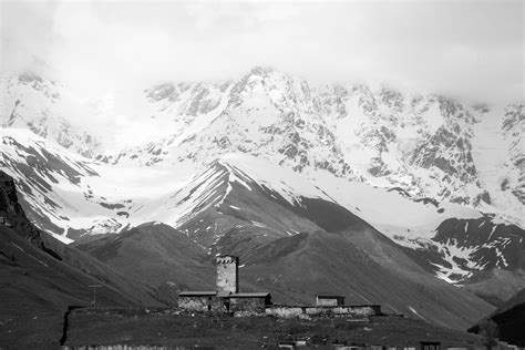 Mountain Landscape in Black and White · Free Stock Photo