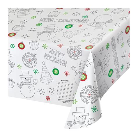 Christmas 88 X 54 Paper Activity Tablecloths 3 Count Walmart