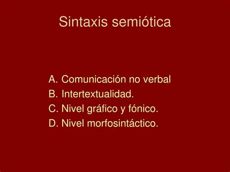 PPT El nivel sintáctico semiótico PowerPoint Presentation free