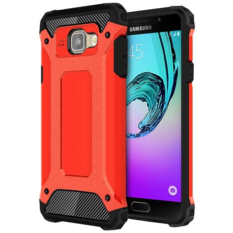Military Defender Shockproof Case For Galaxy A5 2016 Red
