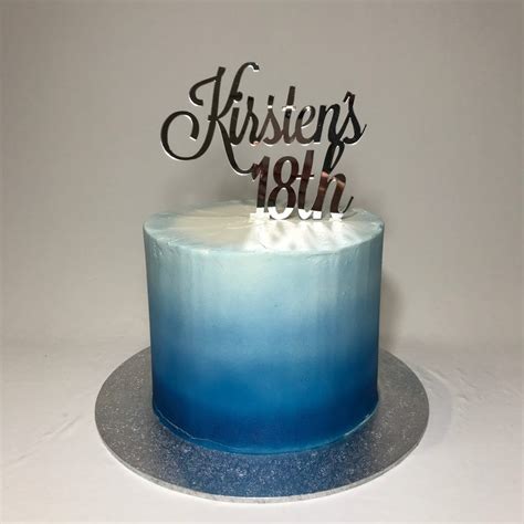 18 Ombre Blue Nikos Cakes Blue Birthday Cakes Elegant Birthday