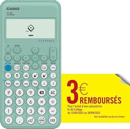 Casio Calculatrice Scolaire FX 92 collège classwiz Engineering