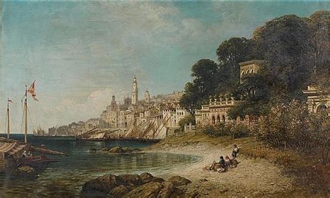 William Wyld Londres 1806 1889 Vue De La Ville De Menton