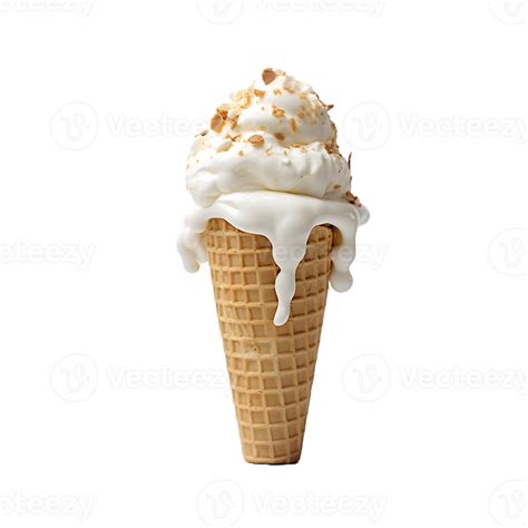 Vanilla Ice Cream Cone Ai Generative 34607686 Png