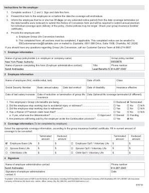 Fillable Online Equitable Life Insurance Conversion Form Uwua Fax Email