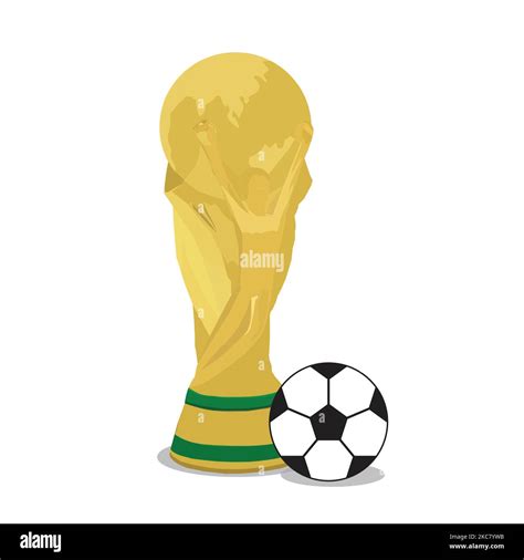 Fifa World Cup Trophy With Football Ball On White Background Vector