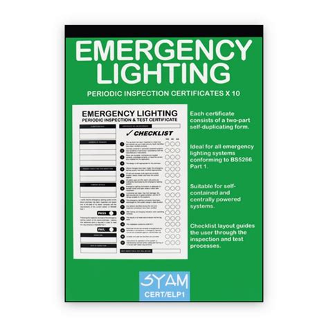 Emergency Lighting Periodic Inspection Certificates Certelp 1