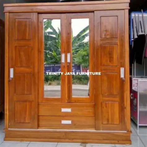 Lemari Pakaian 4 Pintu Kayu Jati Harga Review Ulasan Terbaik Di