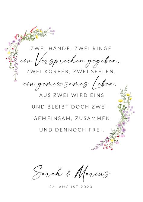 Hochzeit Zwei H Nde Wildblumen Sanis Karterei