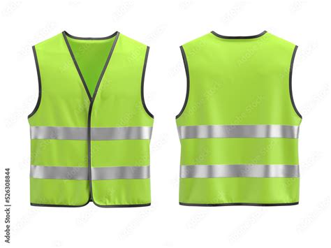 Safety Vest Mockup Front And Back View Stock Photo Adobe Stock