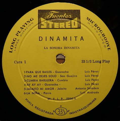 La Sonora Dinamita Dinamita Discos Fuentes 1961 Global Groove