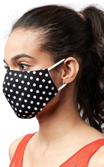 Fashion Reusable Face Masks Black Polka Dot