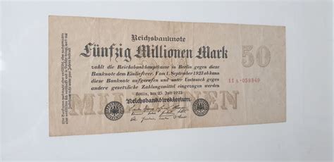 Reichsbanknote Millionen Tausend Mark Kaufen Auf Ricardo