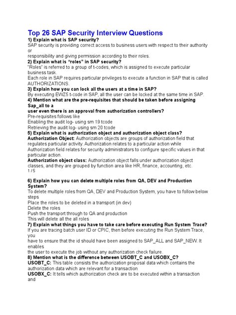 Sap Hr Security Interview Questions