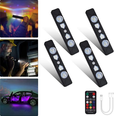 Amazon 4Pcs Car LED Lights Interior Wireless Car Led Lights