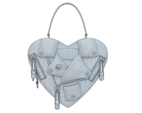 D Model Moschino Inflatable Effect Heart Biker Bag Vr Ar Low Poly