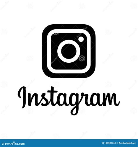 ícone Do Logotipo Do Instagram Em Preto branco Isolado Em Fundo Branco