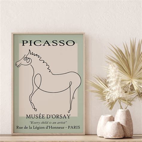 Picasso Horse Sketch Picasso Line Art Animal Poster - Etsy