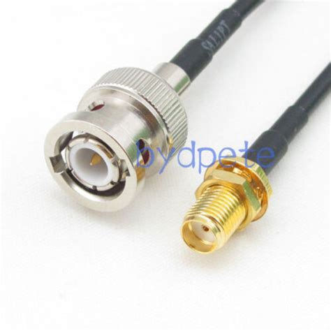 BNC Male Plug To SMA Female Jack RF Pigtail Coaxial RG174 Black Cable