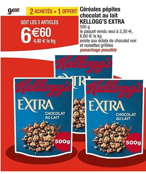 Promo C R Ales P Pites Chocolat Au Lait Kellogg S Extra Chez Cora