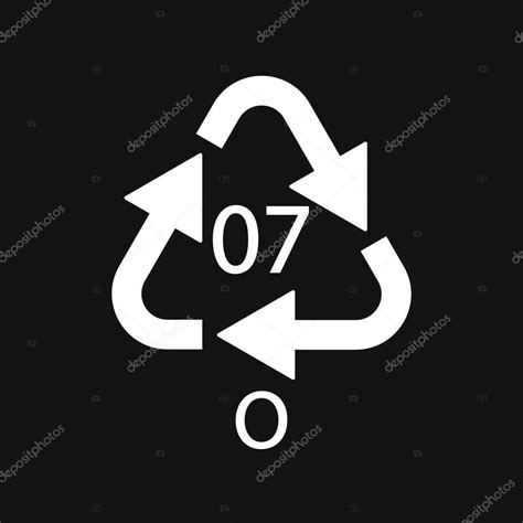 O 07 S Mbolo De C Digo De Reciclaje Pl Stico Reciclaje Vector Signo De