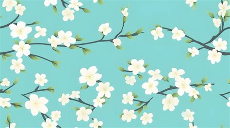 Premium AI Image | pastel colored floral pattern with a mint green ...