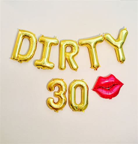 Handmade Products Dirty Thirty Birthday Banner Personalized Silver