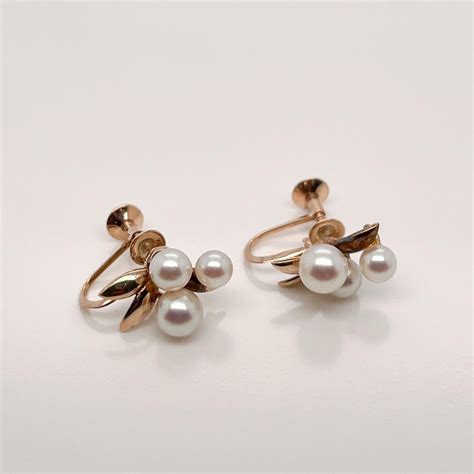 Tasaki Karat Gold And Akoya Pearl Screw Back Earrings For Sale At