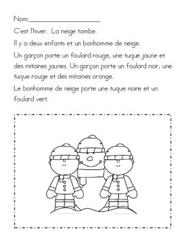 Je Lis Et Je Dessine L Hiver Winter Themed Read And Draw Tpt