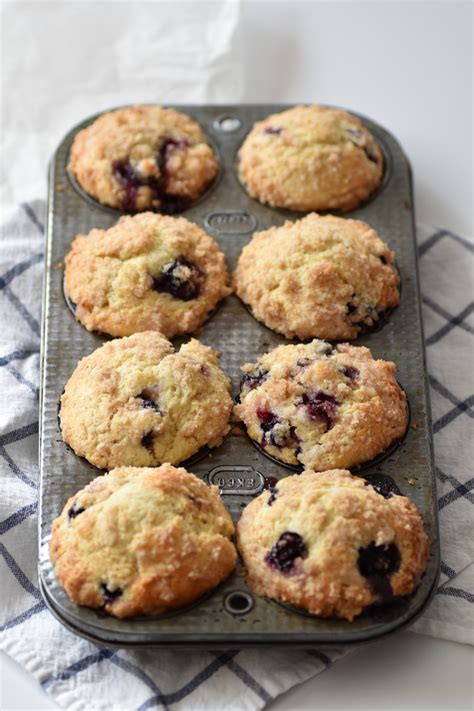 Sourdough Sunday Blueberry Muffins With Crumble Topping