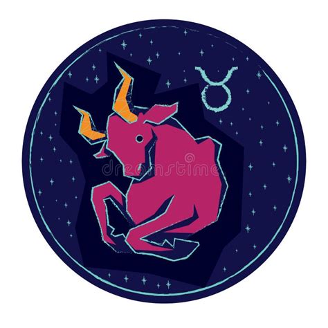 Zodiac Sign Taurus On Night Starry Sky Background Stock Vector