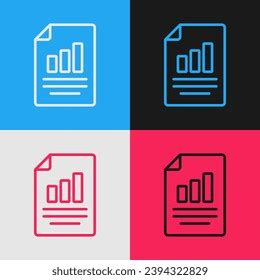 Pop Art Line Document Graph Chart Stock Vector (Royalty Free ...