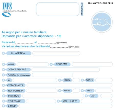 Modulo Assegni Familiari Inps Compilabile Da Scaricare E Stampare