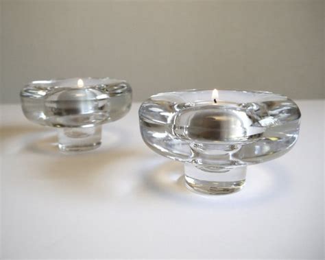 Dansk Modern Crystal Candle Holders By Jens By Thethriftyscout