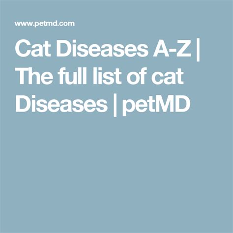 Cat Diseases A Z The Full List Of Cat Diseases Petmd Dog List