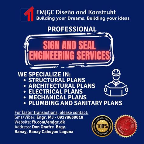 Sign And Seal Services Engineering Certification For Structural Architectural Electrical