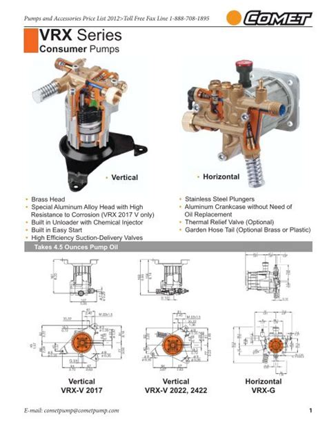 Comet Pump Main Catalog Ets Company Pressure Washers And