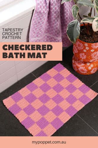 Tapestry Crochet Checkered Bath Mat Pattern My Poppet Makes