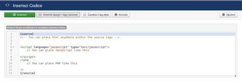 Joomla Inserire Codici E Banner Altervista Con Sourcerer