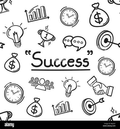 Doodle Hand Has Drawn Elements Of Success The Seamless Background