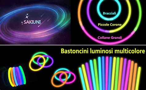 Sakiuni Braccialetti Luminosi Fluorescenti Pezzi Starlight