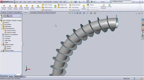 Curved Helix Solidworks Solidworks Tutorial Solid Works