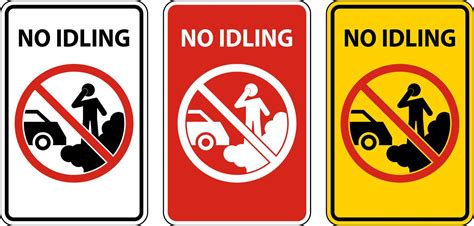 No Idling Sign On White Background 7487272 Vector Art At Vecteezy