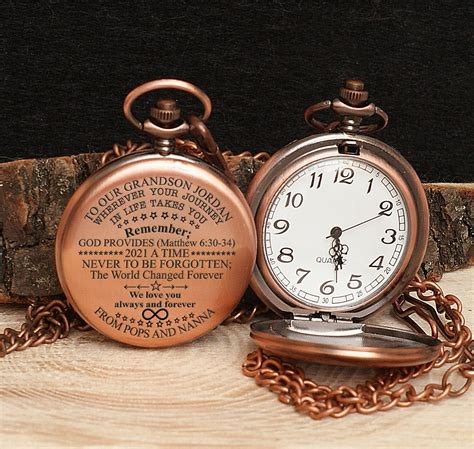 To Our Grandson Pocket Watch Custom Graduation Gift From Etsy